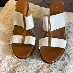 White wedge sandals